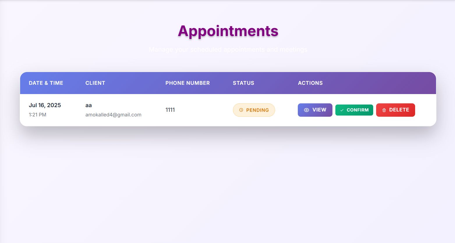 Appointment Booking